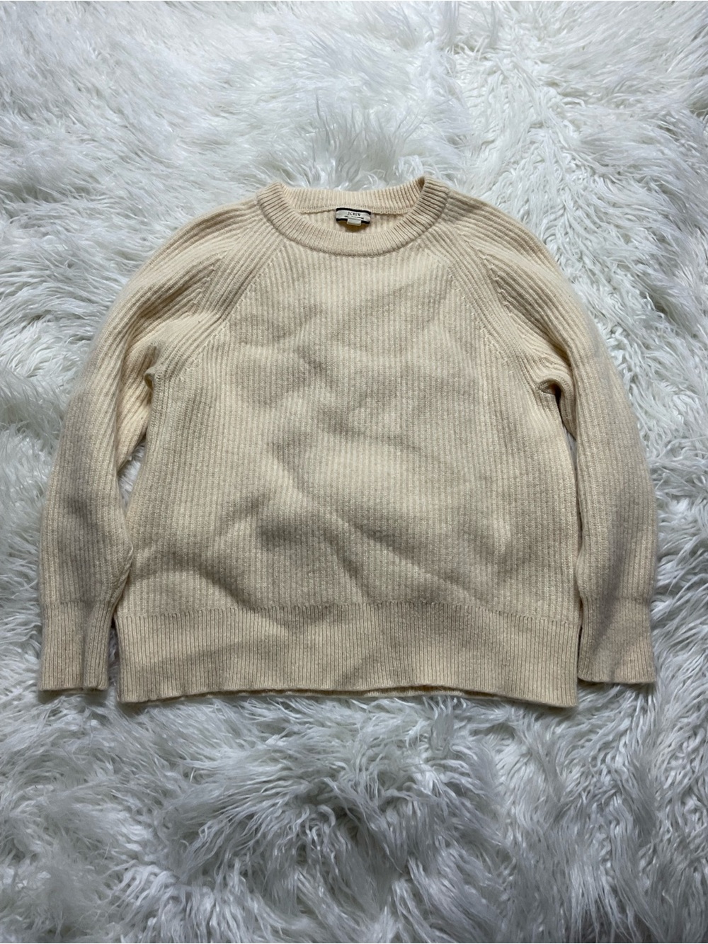 J Crew Ribbed Cashmere Oversized Crewneck Sweater - Picture 2 of 5